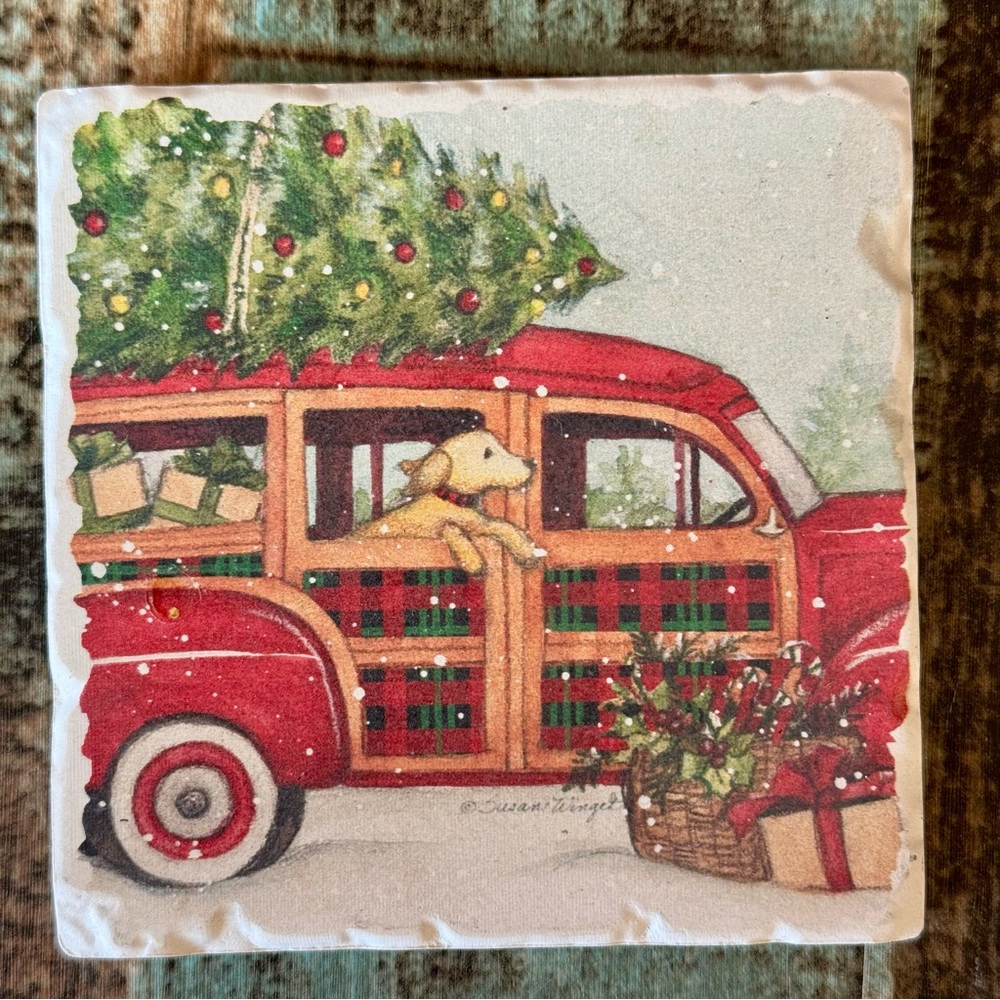 “Robert Stanley” Christmas Dog Ceramic Coasters - Picture 5 of 10